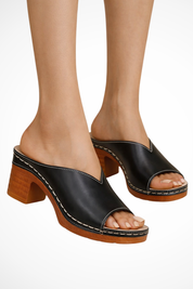 Colette Moreau | Minimalist Block Heel Slides For Women