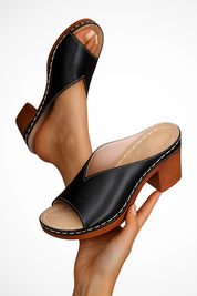 Colette Moreau | Minimalist Block Heel Slides For Women
