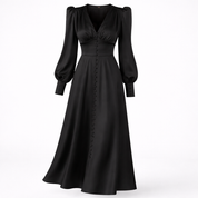 Corinne Davidson | Button Down V-neck Midi Wedding Dress