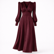 Corinne Davidson | Button Down V-neck Midi Wedding Dress