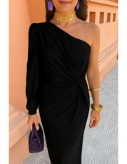 Camille Renard | One-Shoulder Twist Midi Dress