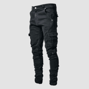 Crispin Alvareau | Men's Stretch Cargo Jeans Ice Blue Denim