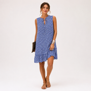 Daisy Hartwell | Elegant Breathable Sleeveless Dress with Tie Neckline