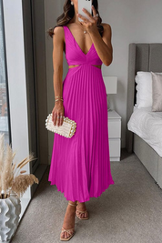 Daisy West | Pleated Cut-Out Midi Dress