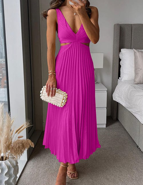 Daisy West | Pleated Cut-Out Midi Dress