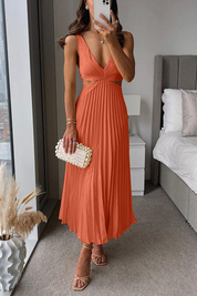 Daisy West | Pleated Cut-Out Midi Dress