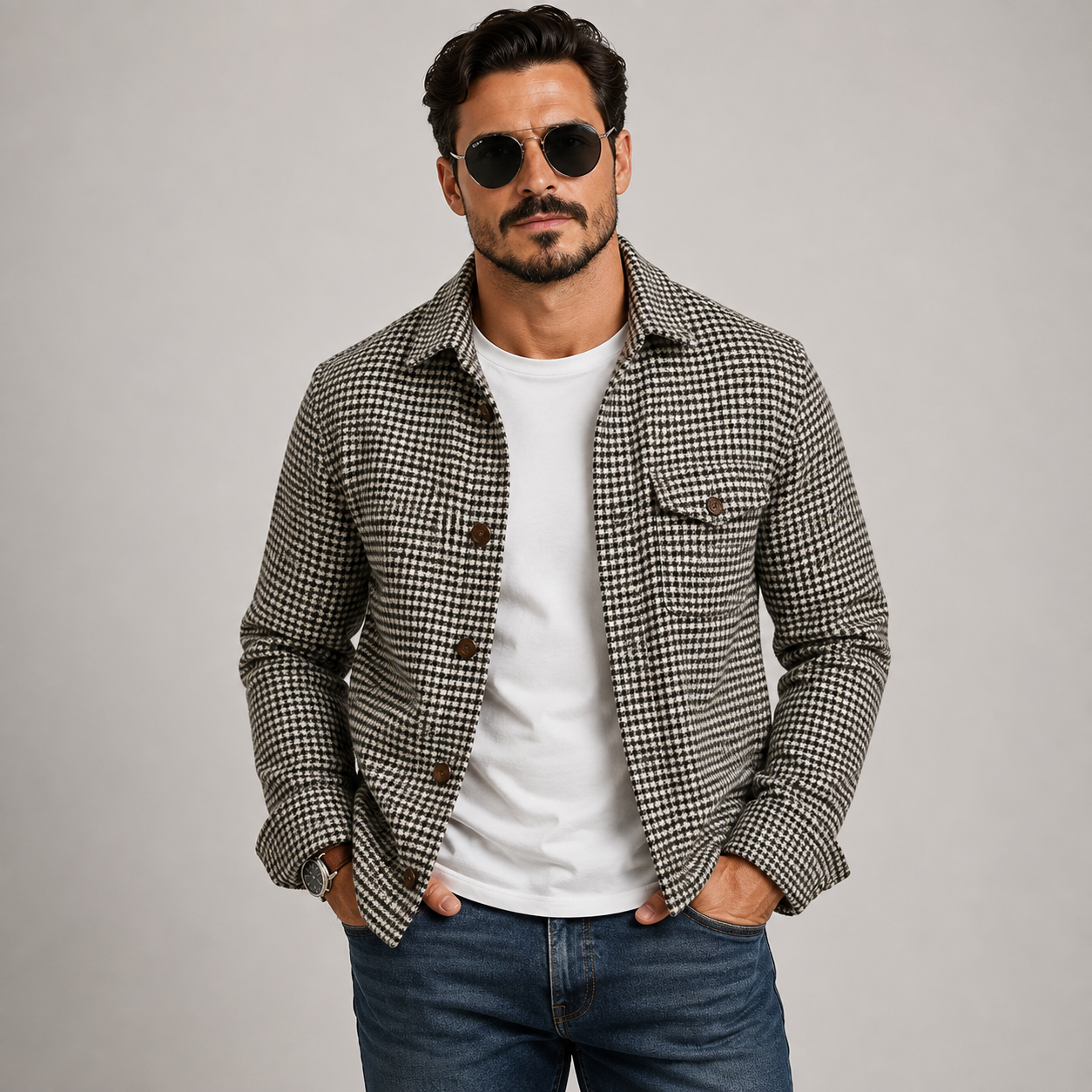 Veste-chemise à imprimé pied-de-poule Daniel Cooper