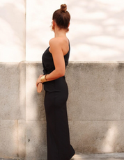 Camille Renard | One-Shoulder Twist Midi Dress