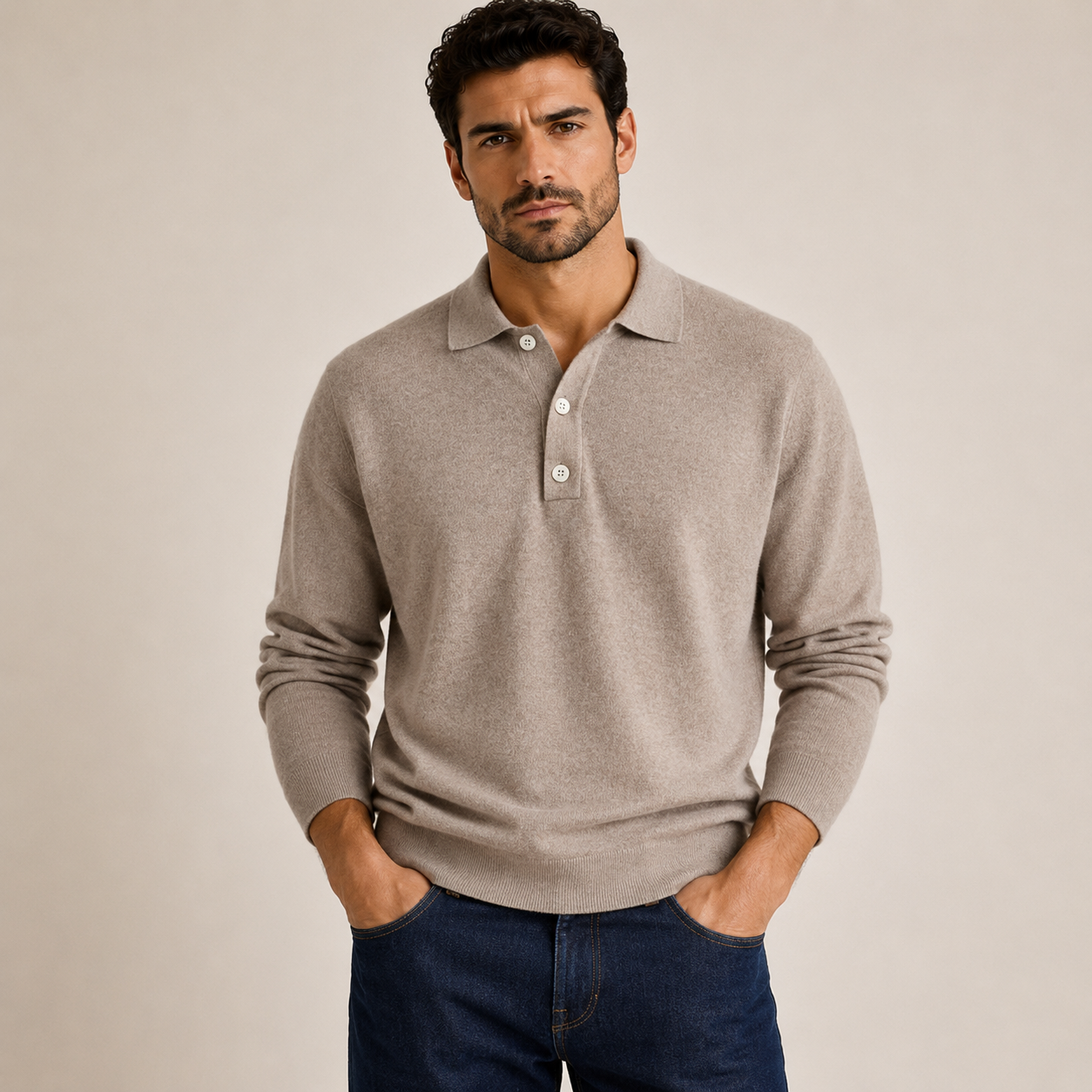 Dominic Ross | Long-Sleeve Knit Polo