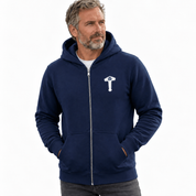 Duncan Ferris | Navy Zip Hoodie With Kangaroo Pocket