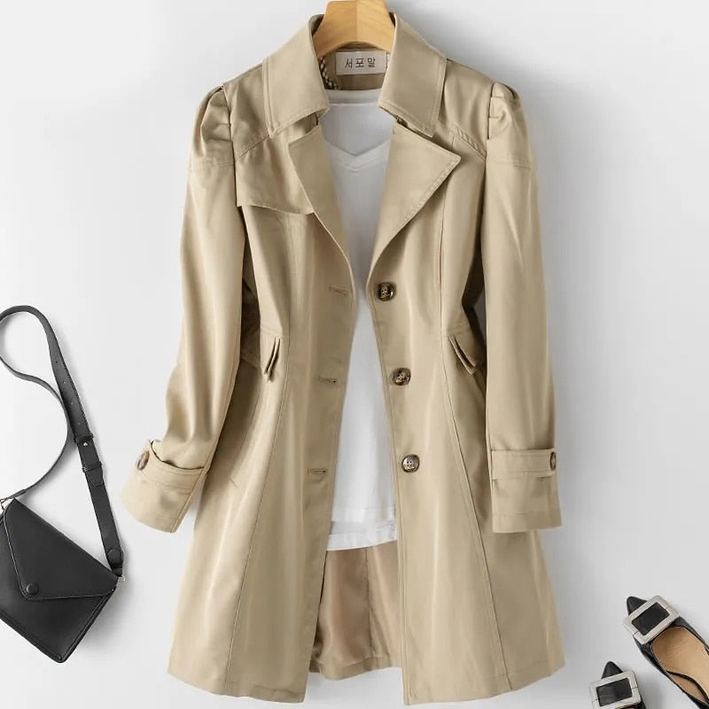 Charlotte Wren | Trench-coat ajusté couleur pierre