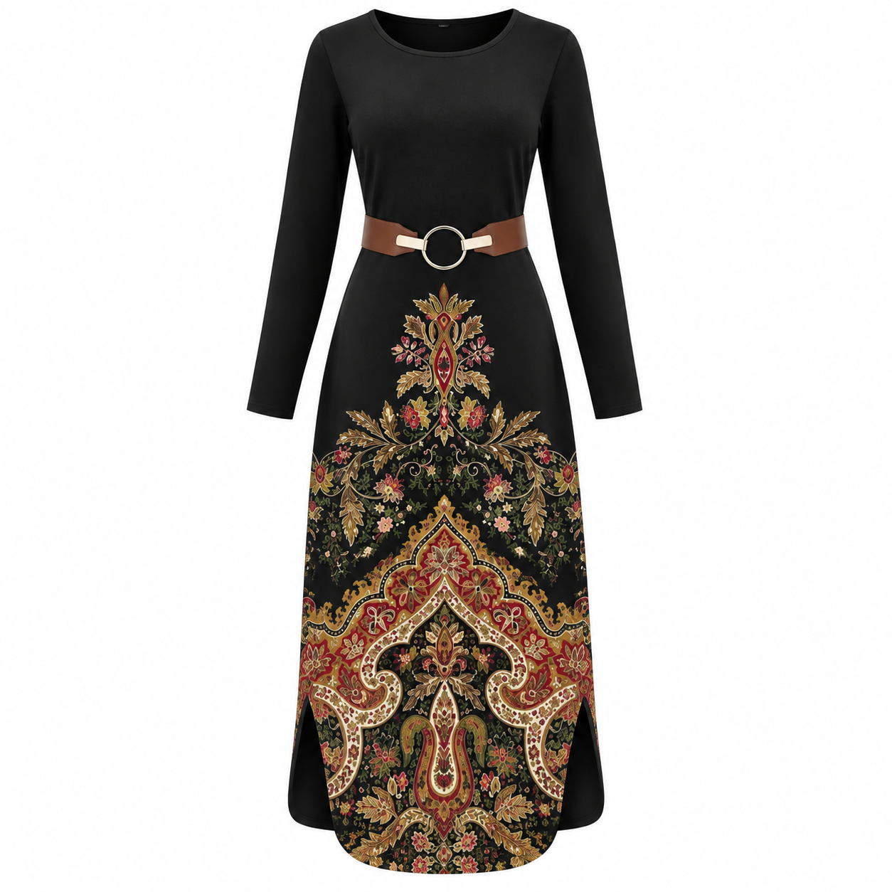 Edith Davies | Floral Paisley Print Midi Dress