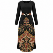 Edith Davies | Floral Paisley Print Midi Dress