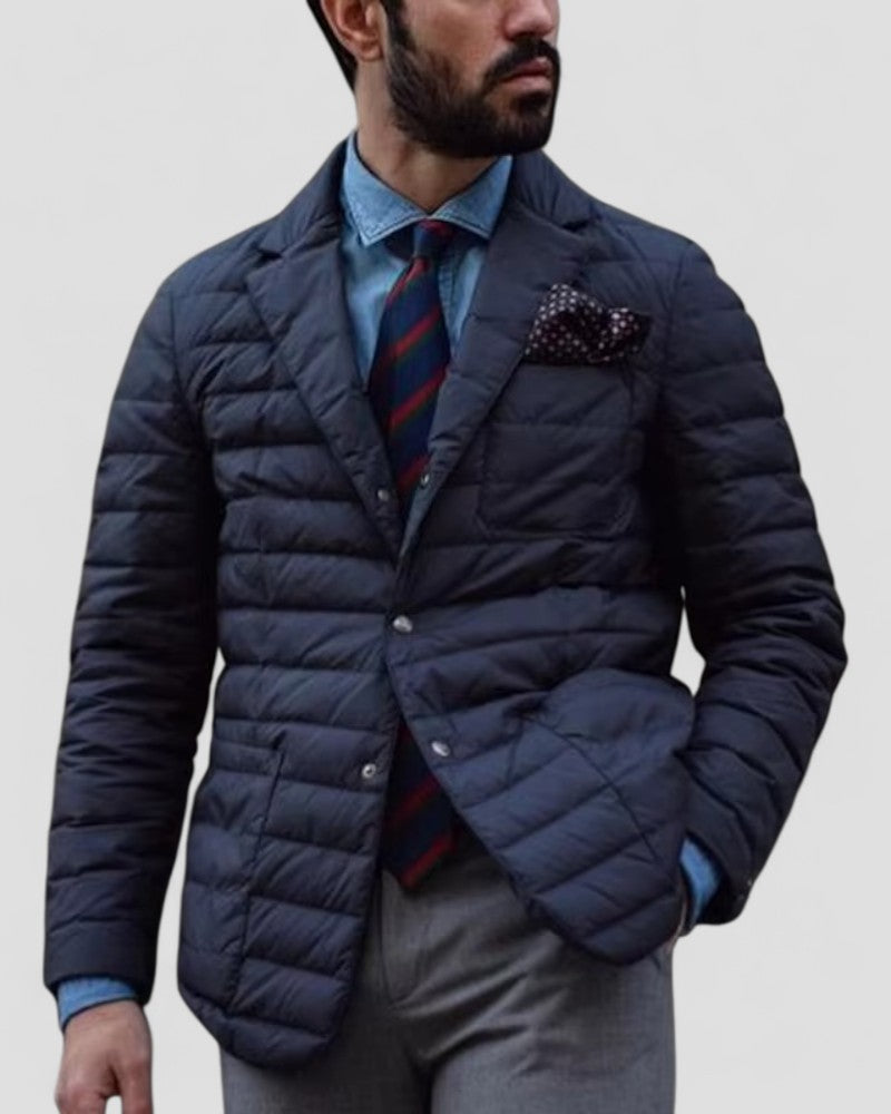 Edward Kensington | Navy Blue Quilted Jacket For Men