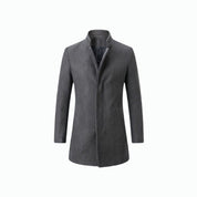 Edward Moretti | Stand Collar Wool Overcoat with Signature Elegance