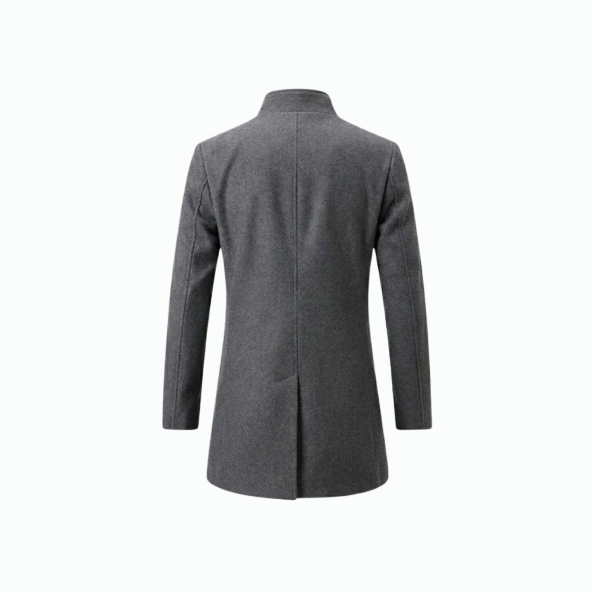 Edward Moretti | Stand Collar Wool Overcoat with Signature Elegance
