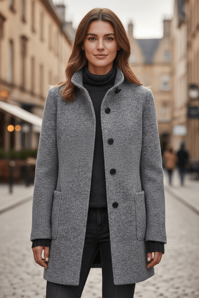 Elara Montcombe | Women's Wool-Blend Coat Tailored Elegance