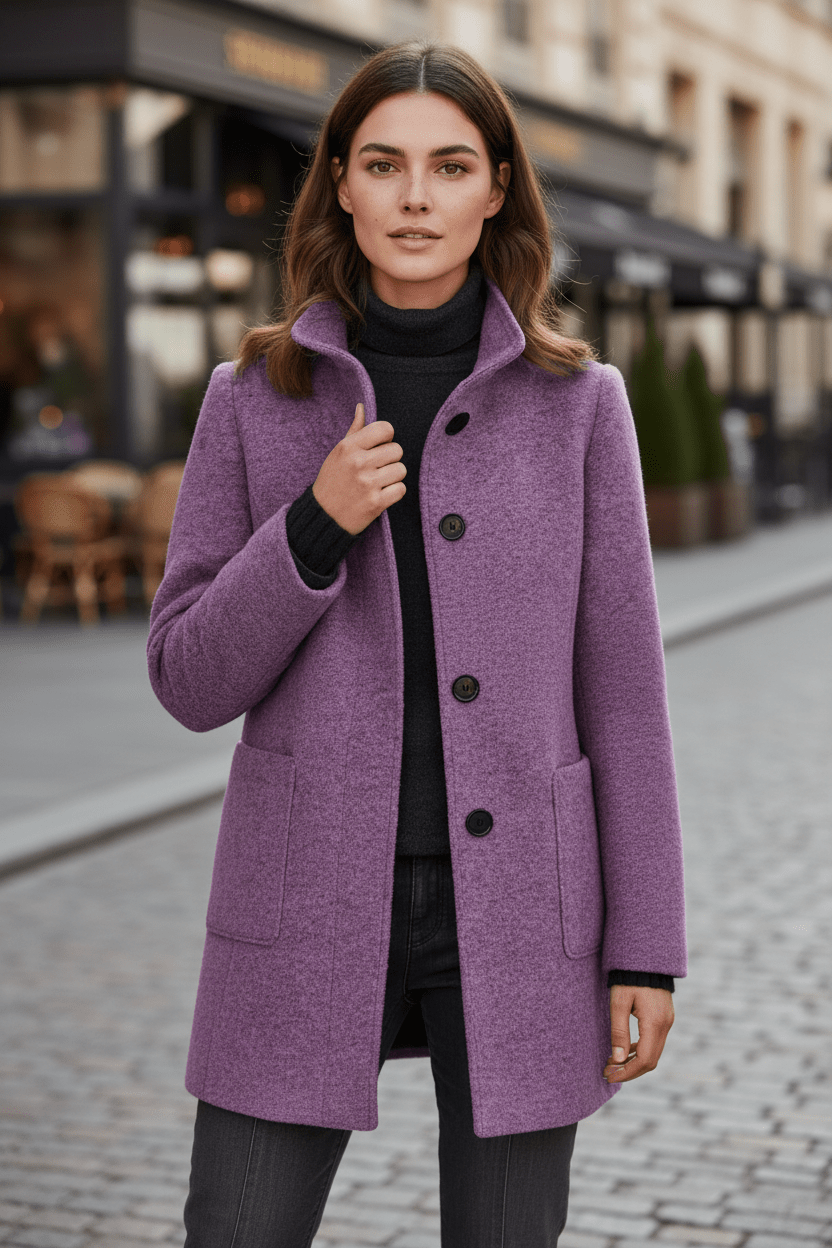 Elara Montcombe | Women's Wool-Blend Coat Tailored Elegance