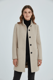 Elara Montcombe | Women's Wool-Blend Coat Tailored Elegance