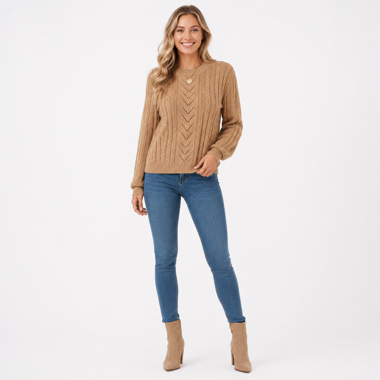 Eleanor Davies | Cable-Knit Textured Sweater