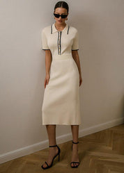 Elena Ricci | Polo Knit Dress with Refined Silhouette