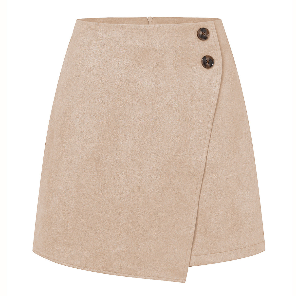 Elena Rousseau | Luxury Suede Mini Skirt with Asymmetric Design