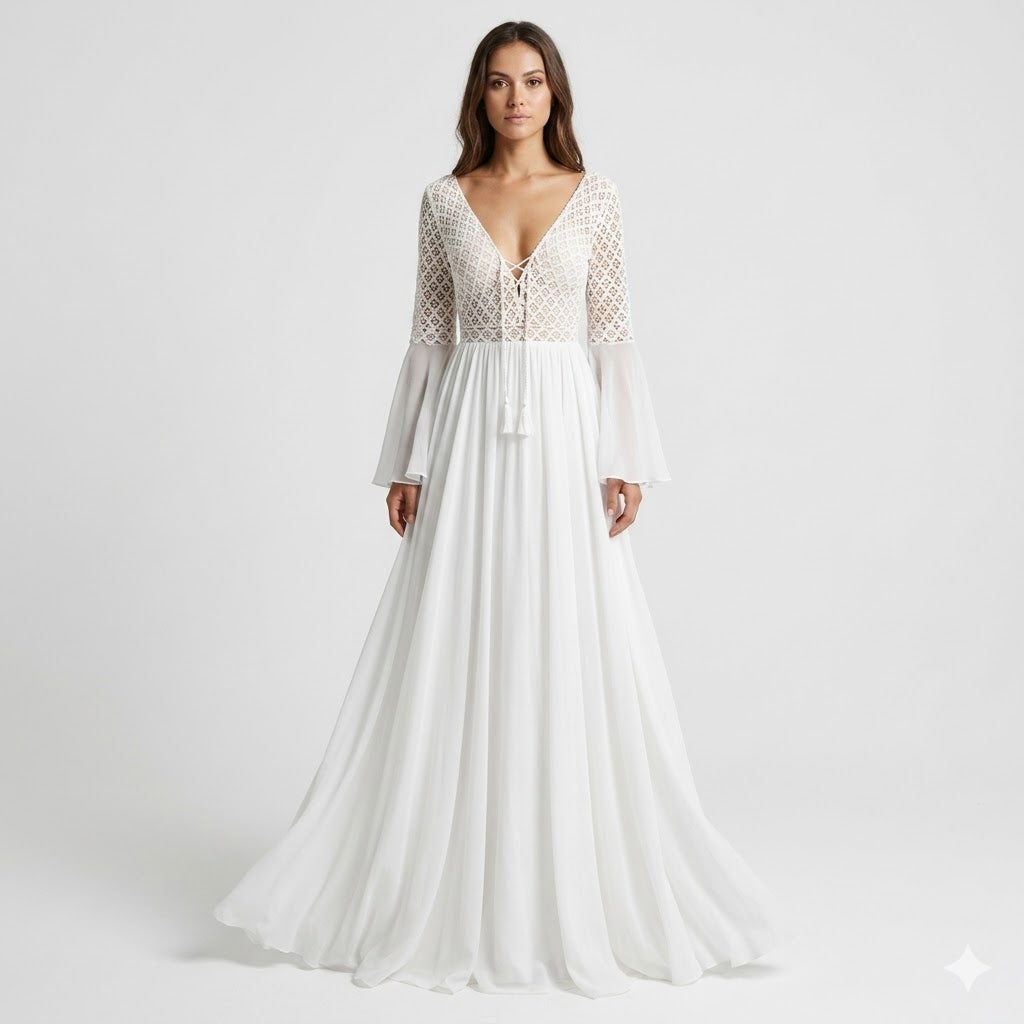 Elena Soleil | Summer White Maxi Dress For Women