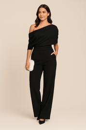 Elena Whitmore | Elegant One Shoulder Jumpsuit For Women