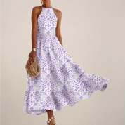 Elise Fontaine | Floral Halter Maxi Dress