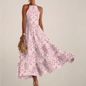 Elise Fontaine | Floral Halter Maxi Dress
