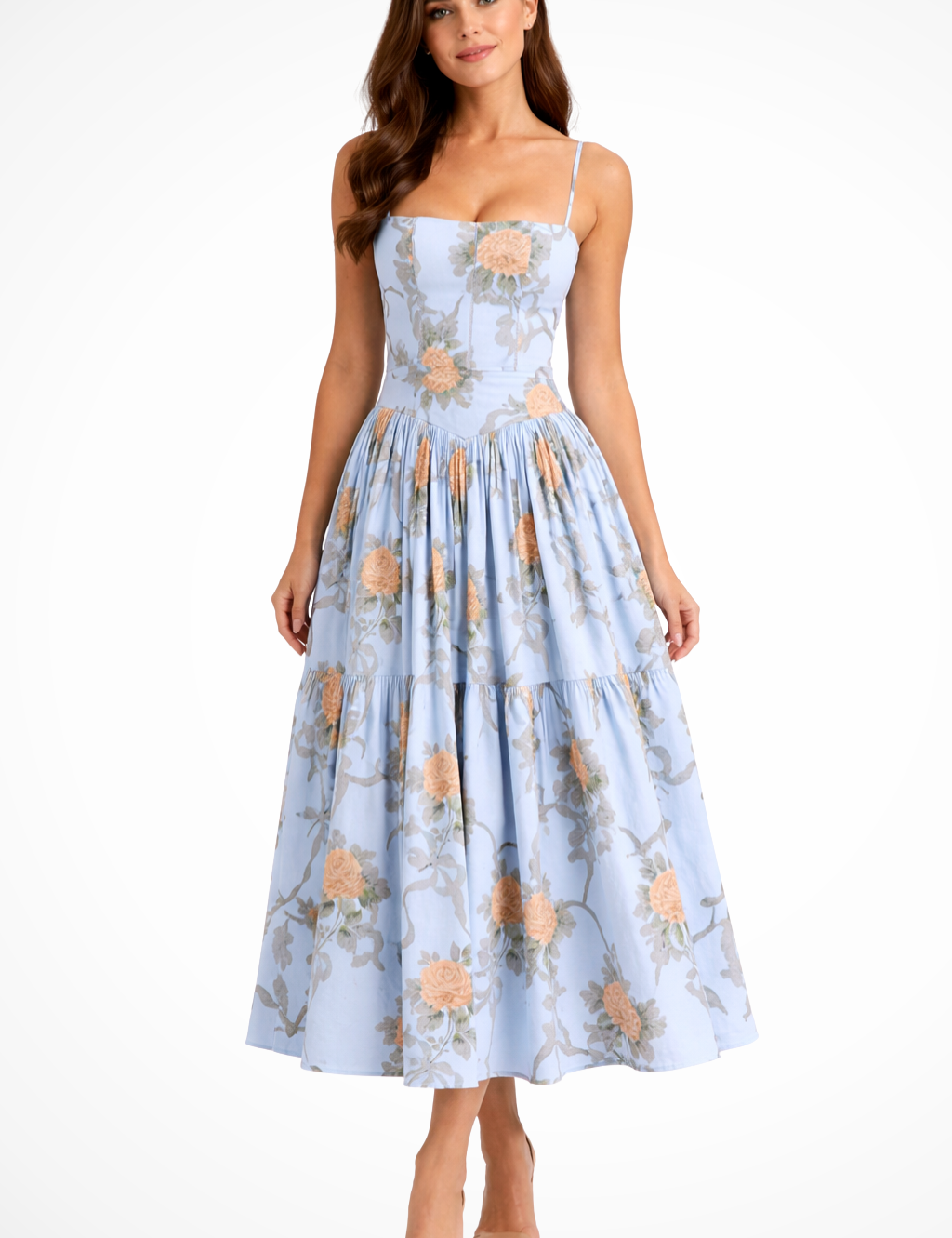 Elise Montclair | Soft Bloom Midi Dress For Women
