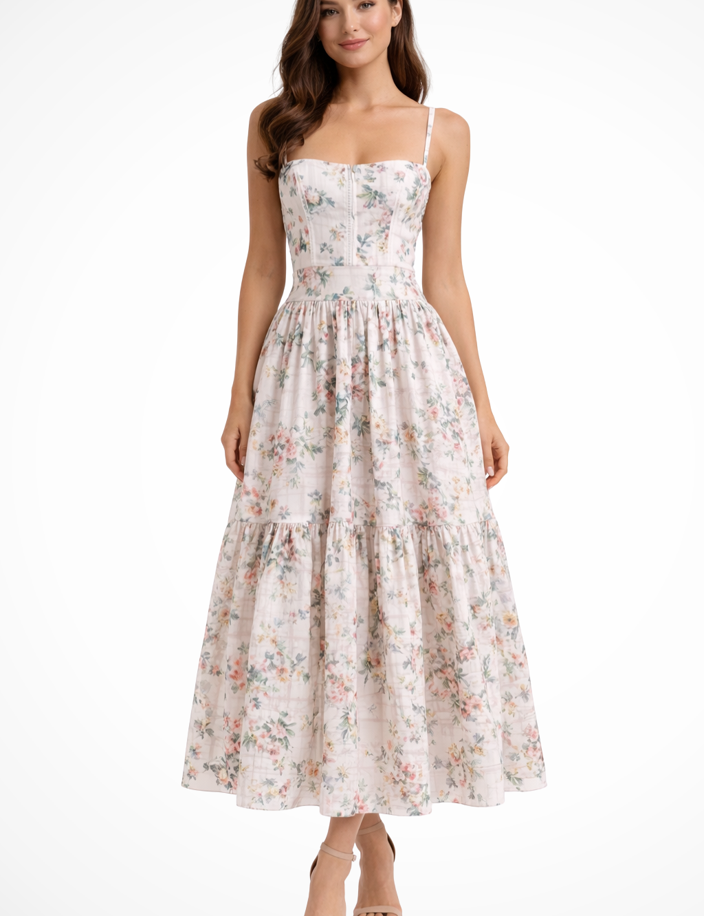 Elise Montclair | Soft Bloom Midi Dress For Women