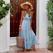Eliza Sinclair | Solid Lace Bohemian Maxi Dress