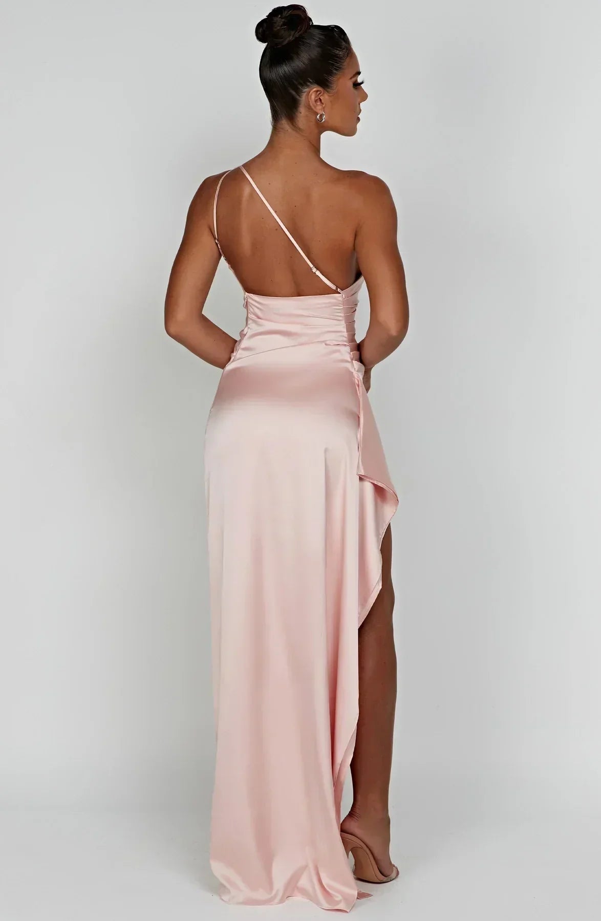 Elowen Duvall | Women’s Asymmetric Evening Maxi Dress – Elegant Gown with High Split