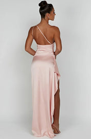 Elowen Duvall | Women’s Asymmetric Evening Maxi Dress – Elegant Gown with High Split