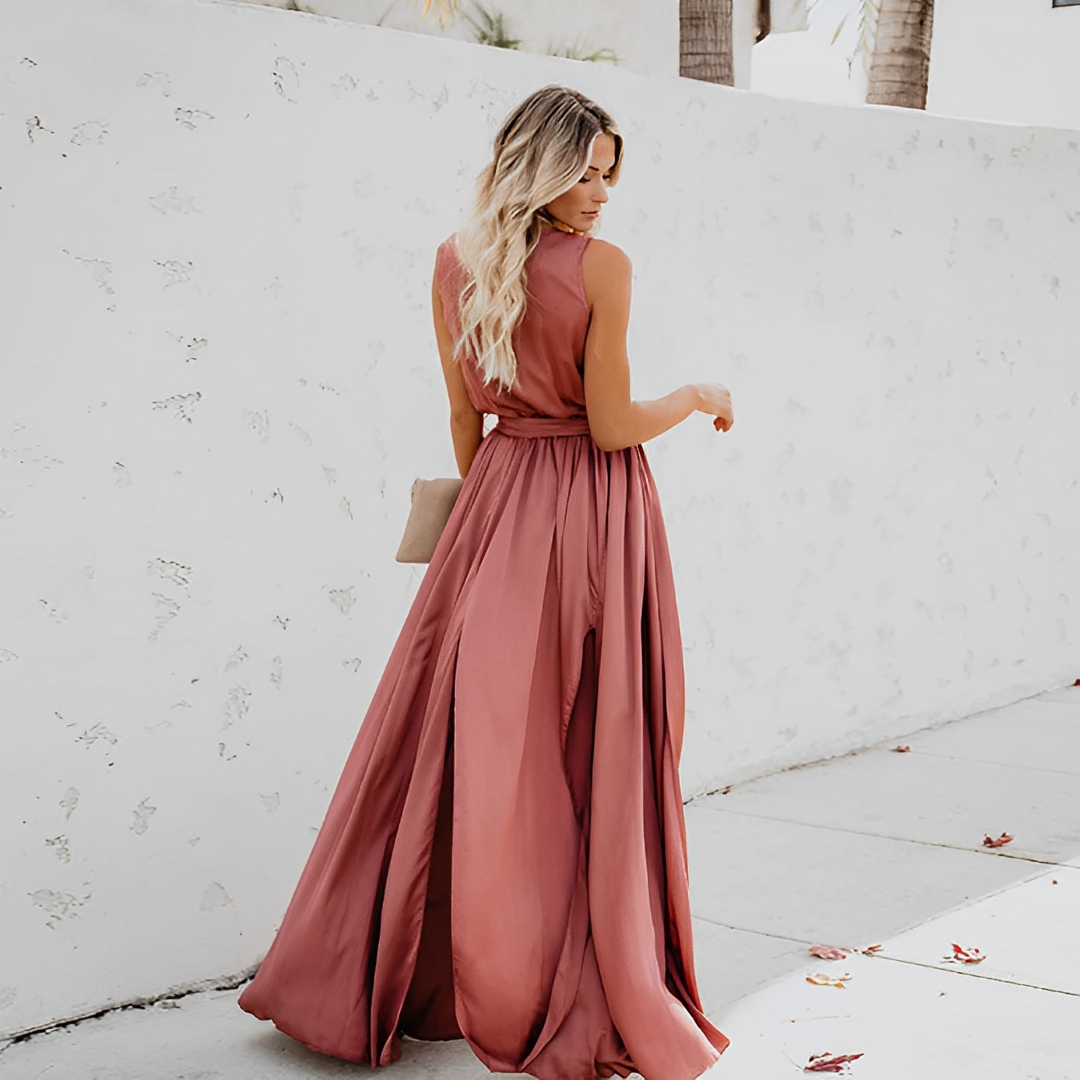 Elowen Sinclair | Satin Tie-Waist Maxi Wedding Dress