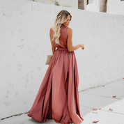 Elowen Sinclair | Satin Tie-Waist Maxi Wedding Dress