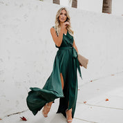 Elowen Sinclair | Satin Tie-Waist Maxi Wedding Dress