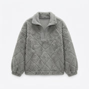 Elspeth Fairholm | Textured Fleece Pullover With Zip Collar