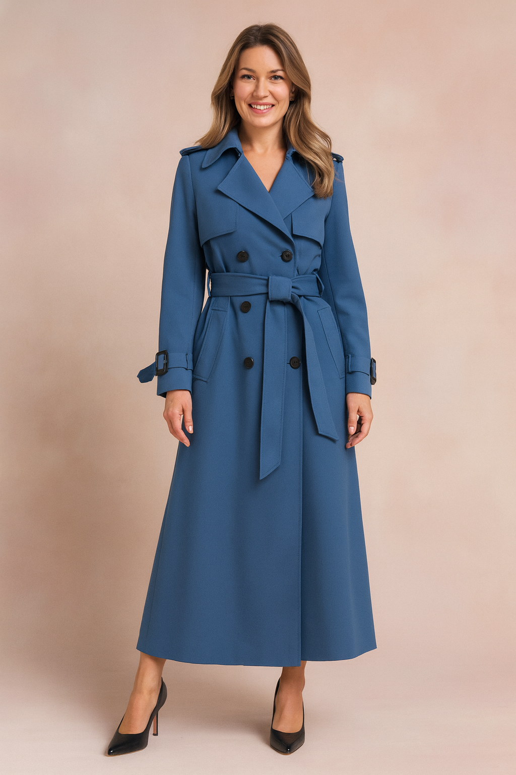 Arabella Forsythe | Belted Trench Coat Longline Wool-Blend