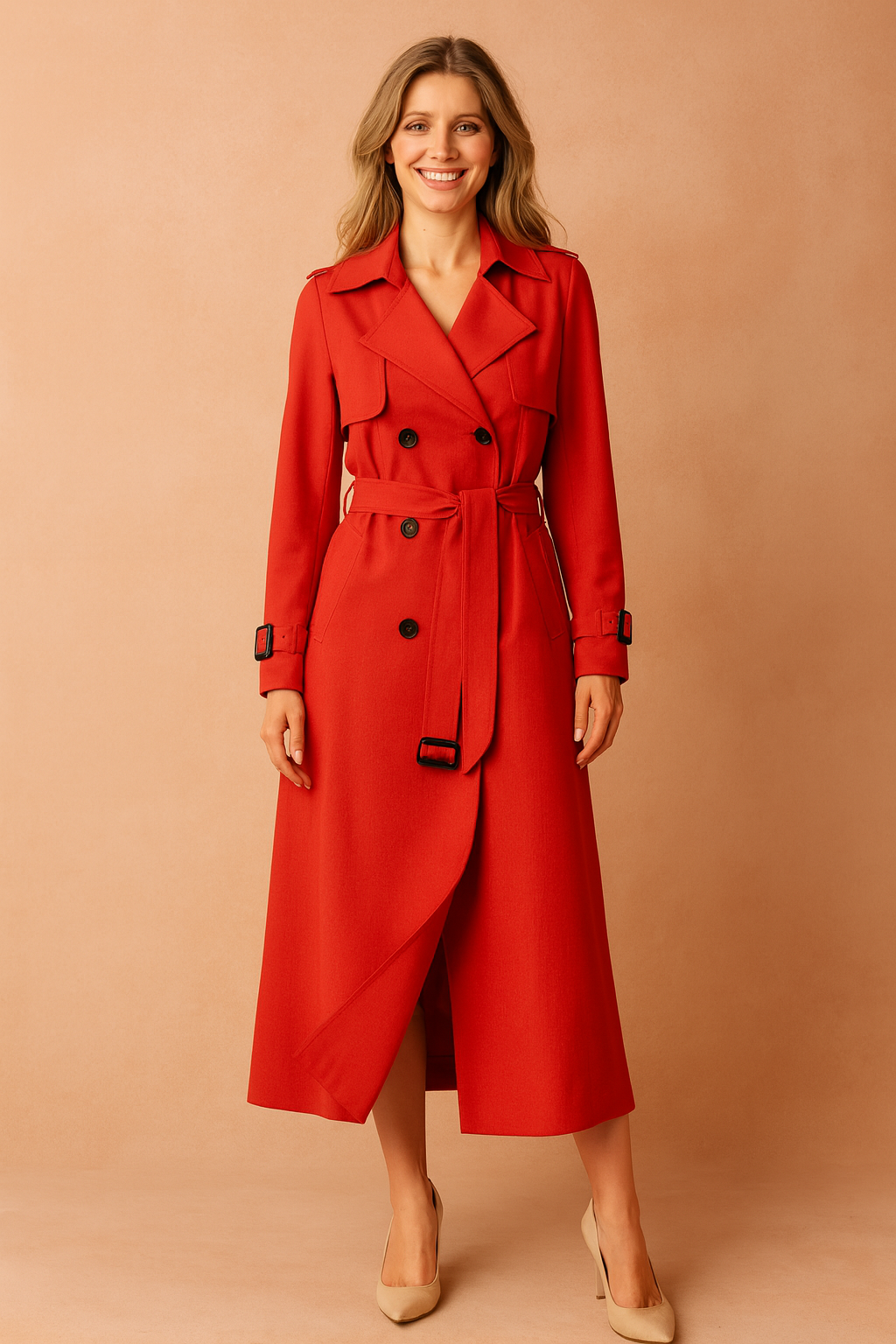 Arabella Forsythe | Belted Trench Coat Longline Wool-Blend