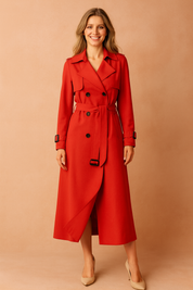 Arabella Forsythe | Belted Trench Coat Longline Wool-Blend