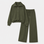 Emma Jones | Half-Zip Ribbed Loungewear Set