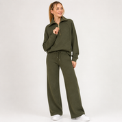 Emma Jones | Half-Zip Ribbed Loungewear Set