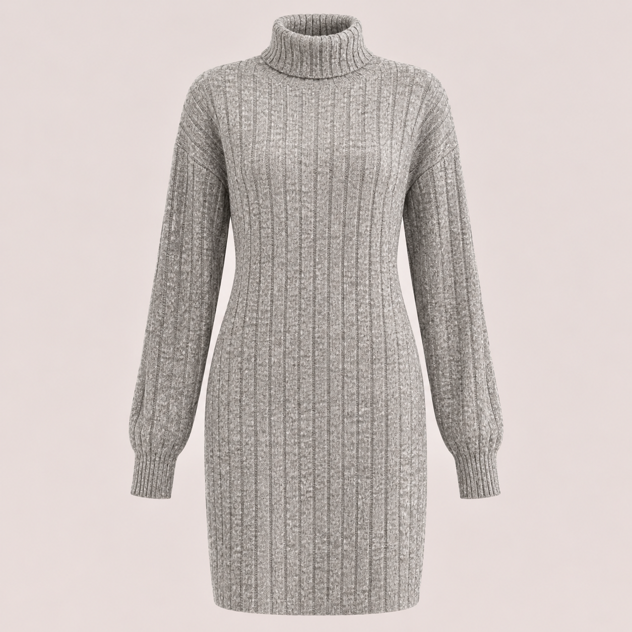 Emma Jones | Ribbed Turtleneck Knit Mini Dress