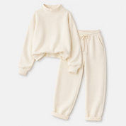Emma White | Cream Knit Two-Piece Loungewear Set