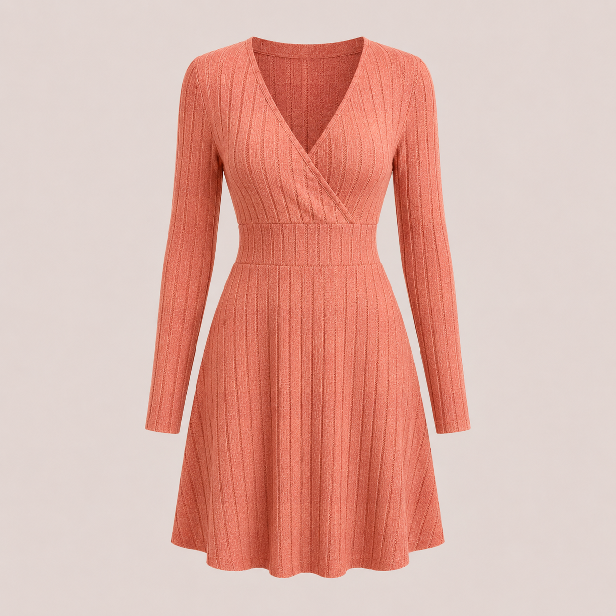 Emma White | Ribbed Knit Wrap Dress