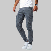 Enzo Bellini | Slim Fit Cargo Denim Trousers For Men