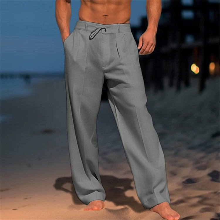 Enzo Carrington | Linen Beach Trousers For Men