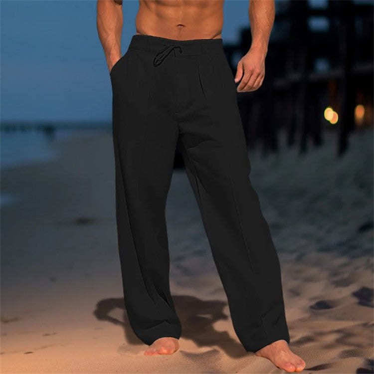 Enzo Carrington | Linen Beach Trousers For Men